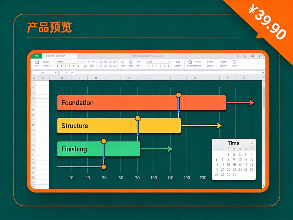 施工进度计划横道图 preview 2511